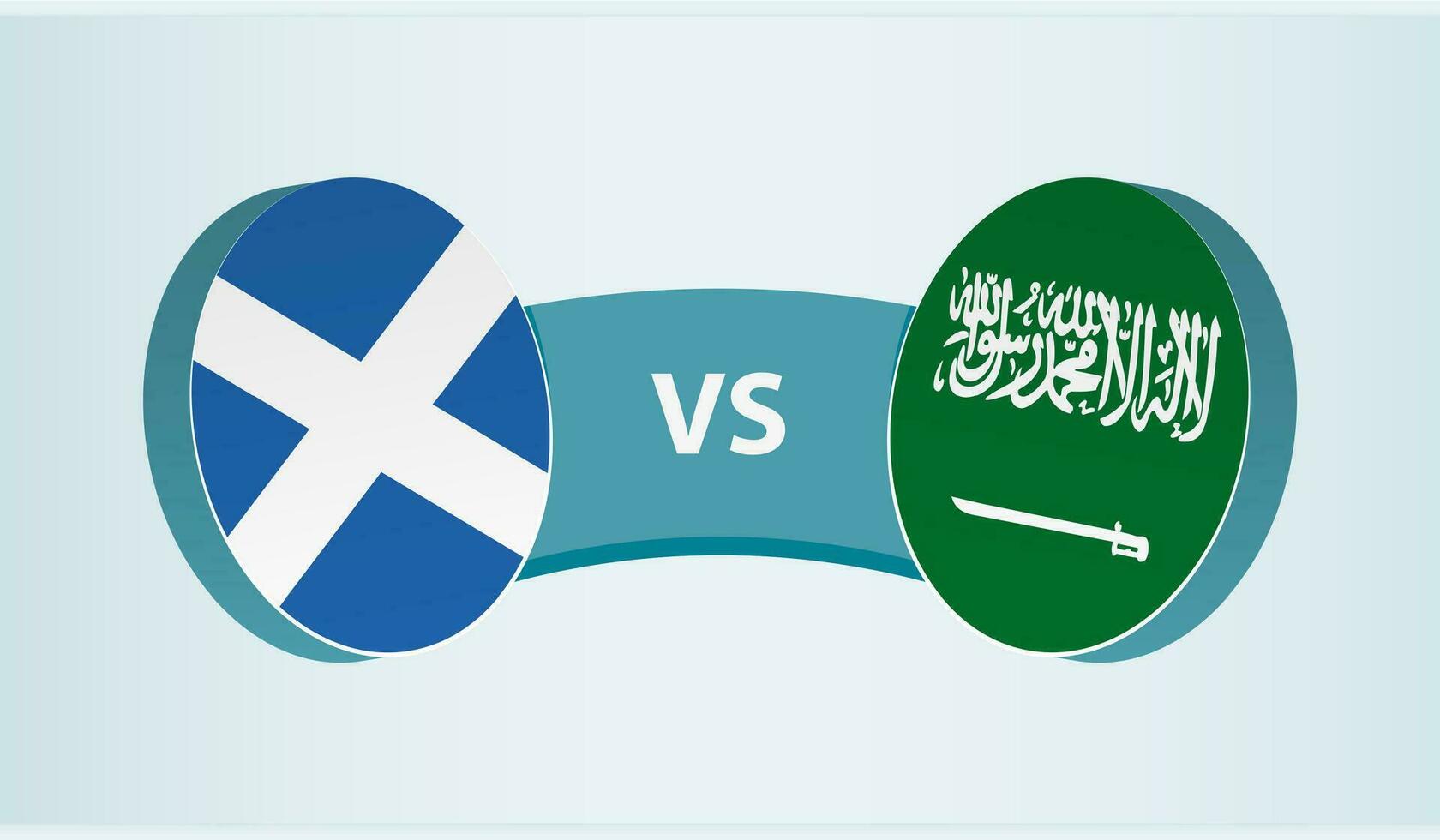 Schotland versus saudi Arabië, team sport- wedstrijd concept. vector