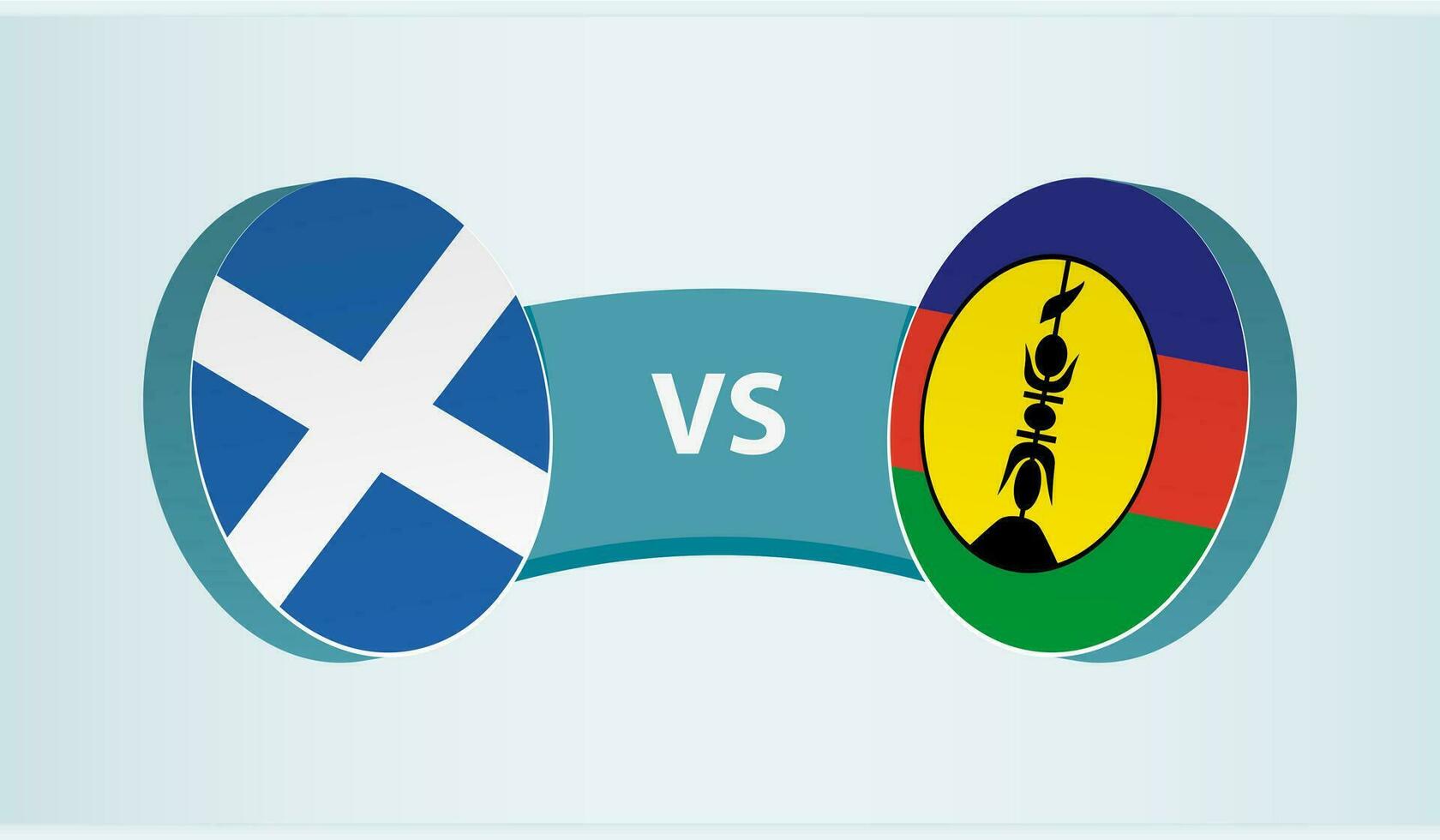 Schotland versus nieuw caledonië, team sport- wedstrijd concept. vector