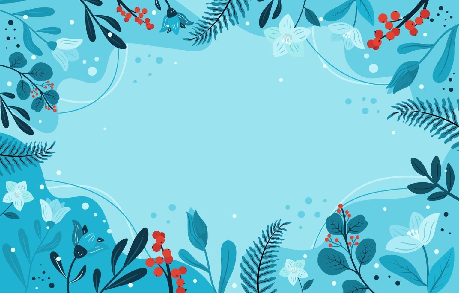 winter bloemen en gebladerte concept vector