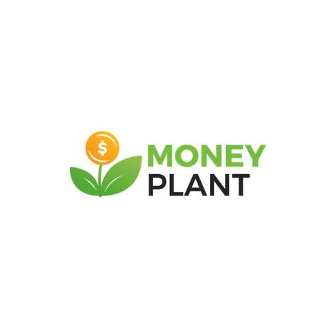 Geld plant logo. Groei van investeringen en investeringen. Trust Fund logo. vector