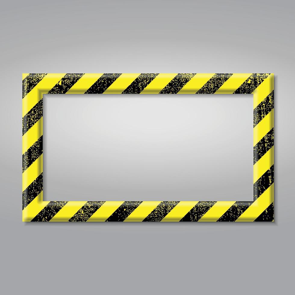 frame met lijn gele en zwarte kleur. voorzichtigheid teken. vector