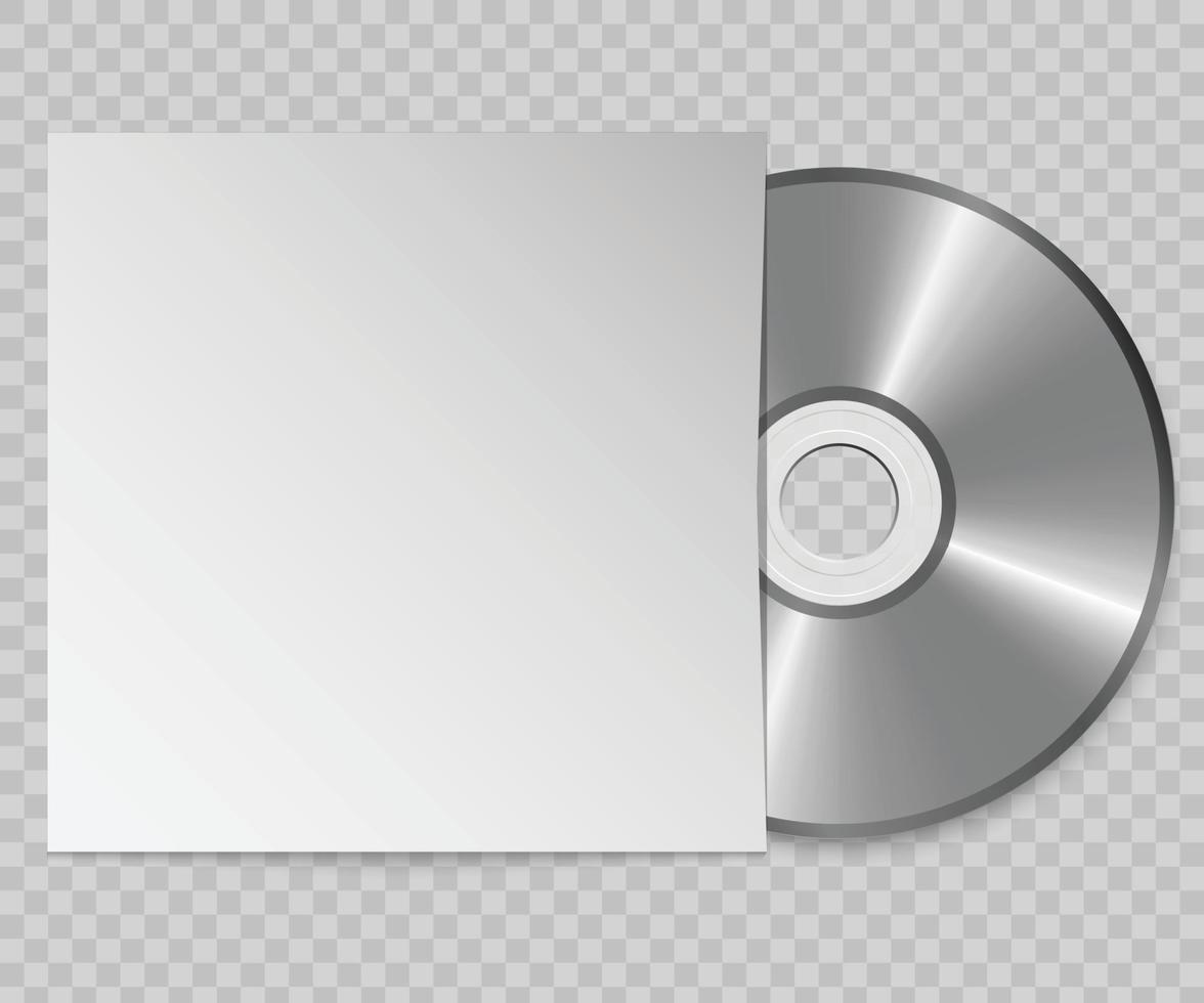 realistische vector-cd met hoes. ontwerp sjabloon. vector