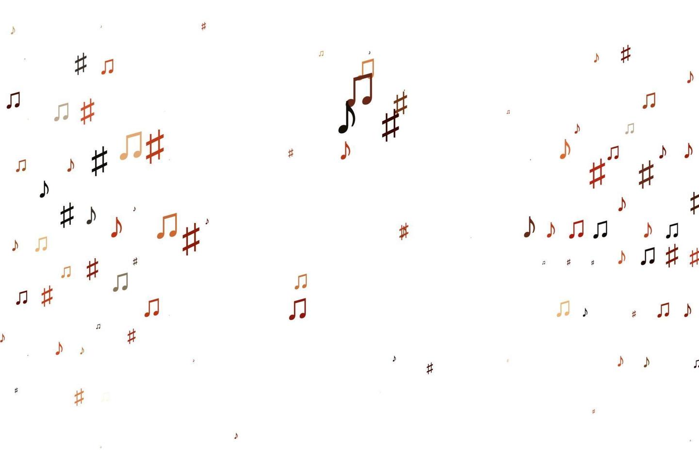 lichtrode, gele vectortextuur met muzieknoten. vector