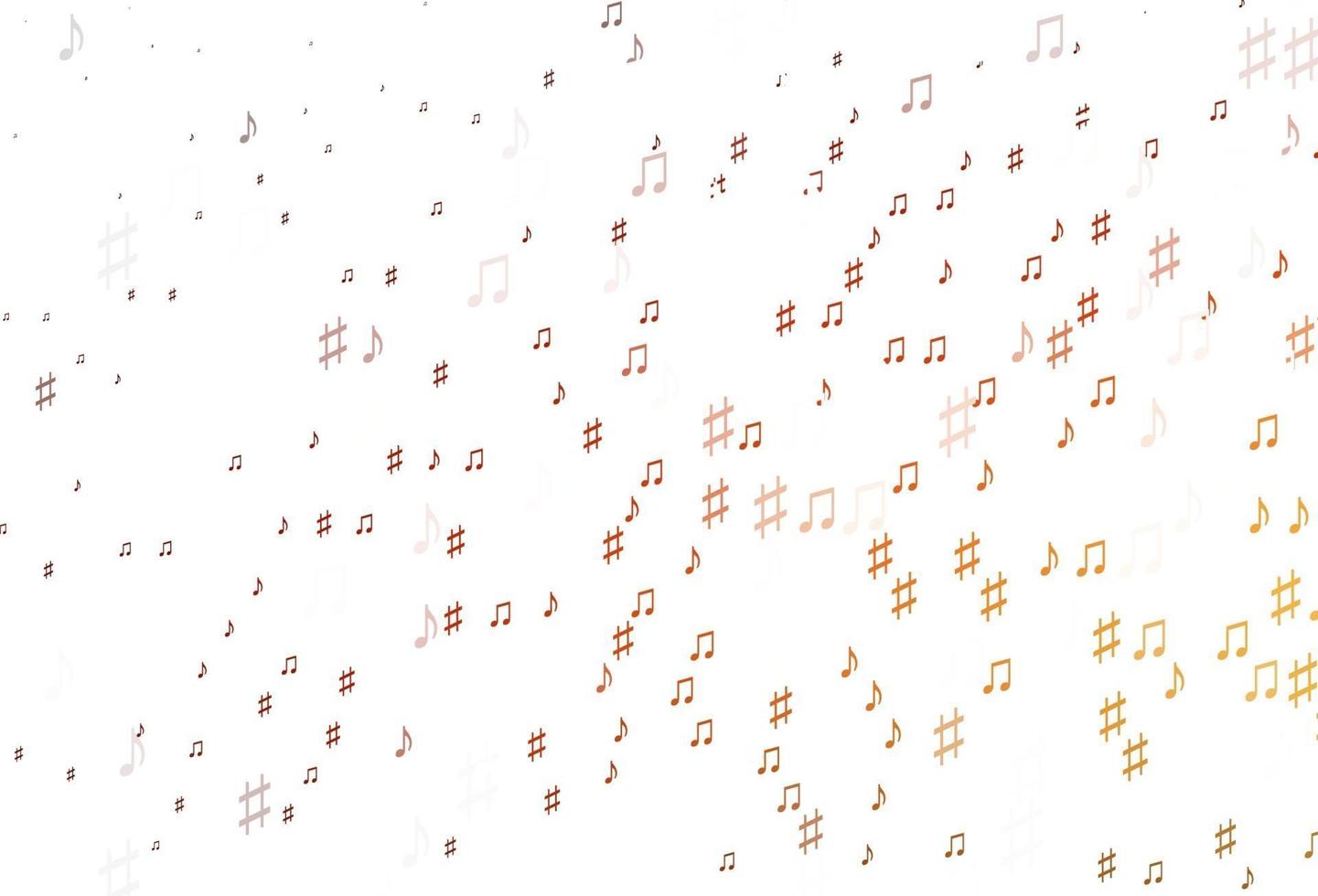 lichtrode, gele vectorachtergrond met muzieksymbolen. vector