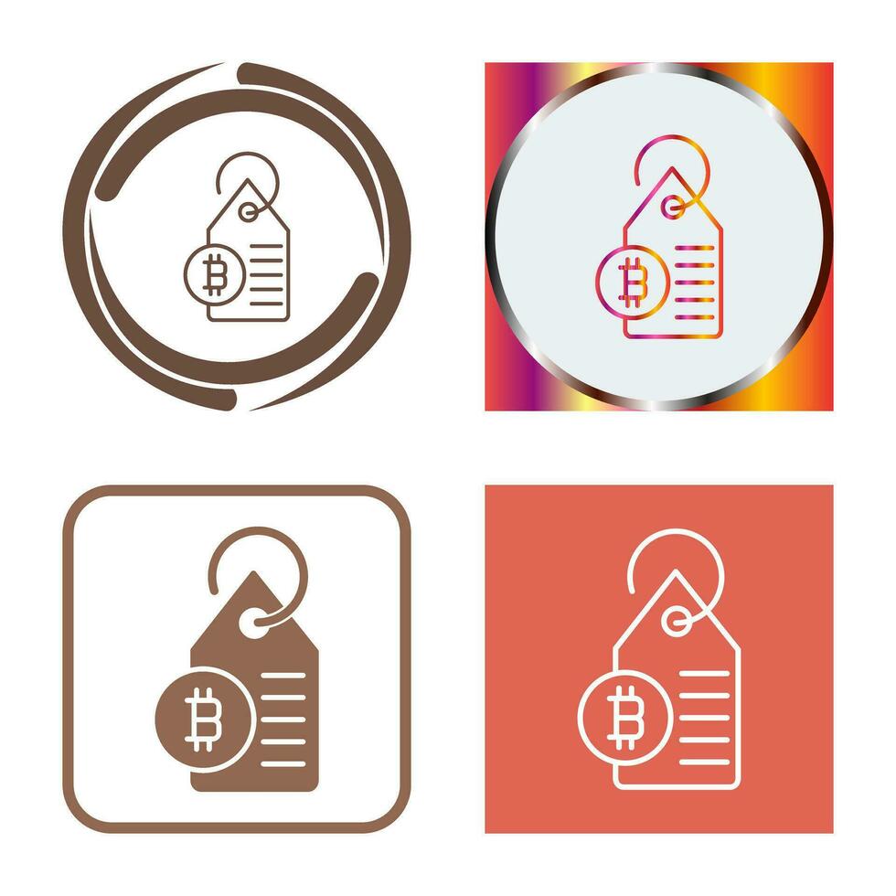 bitcoin etiket label vector icoon