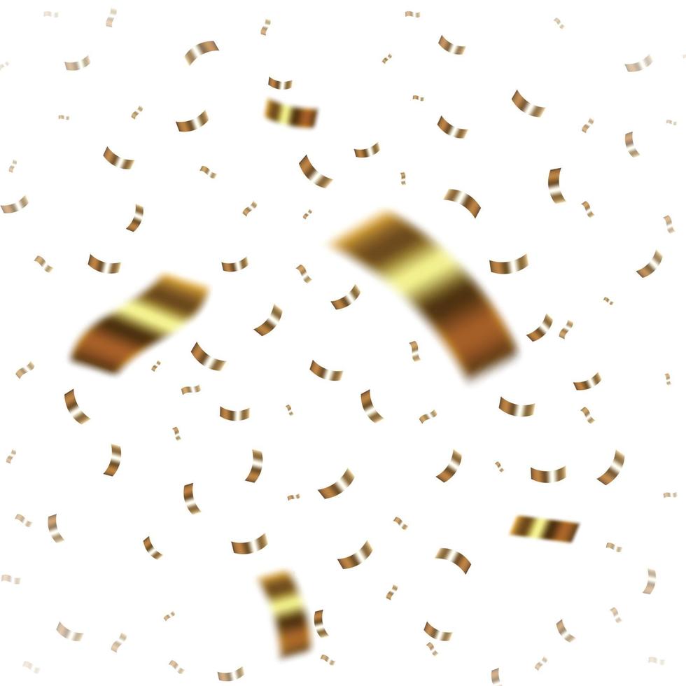 vallende gouden confetti geïsoleerde sjabloon voor uw ontwerp vector