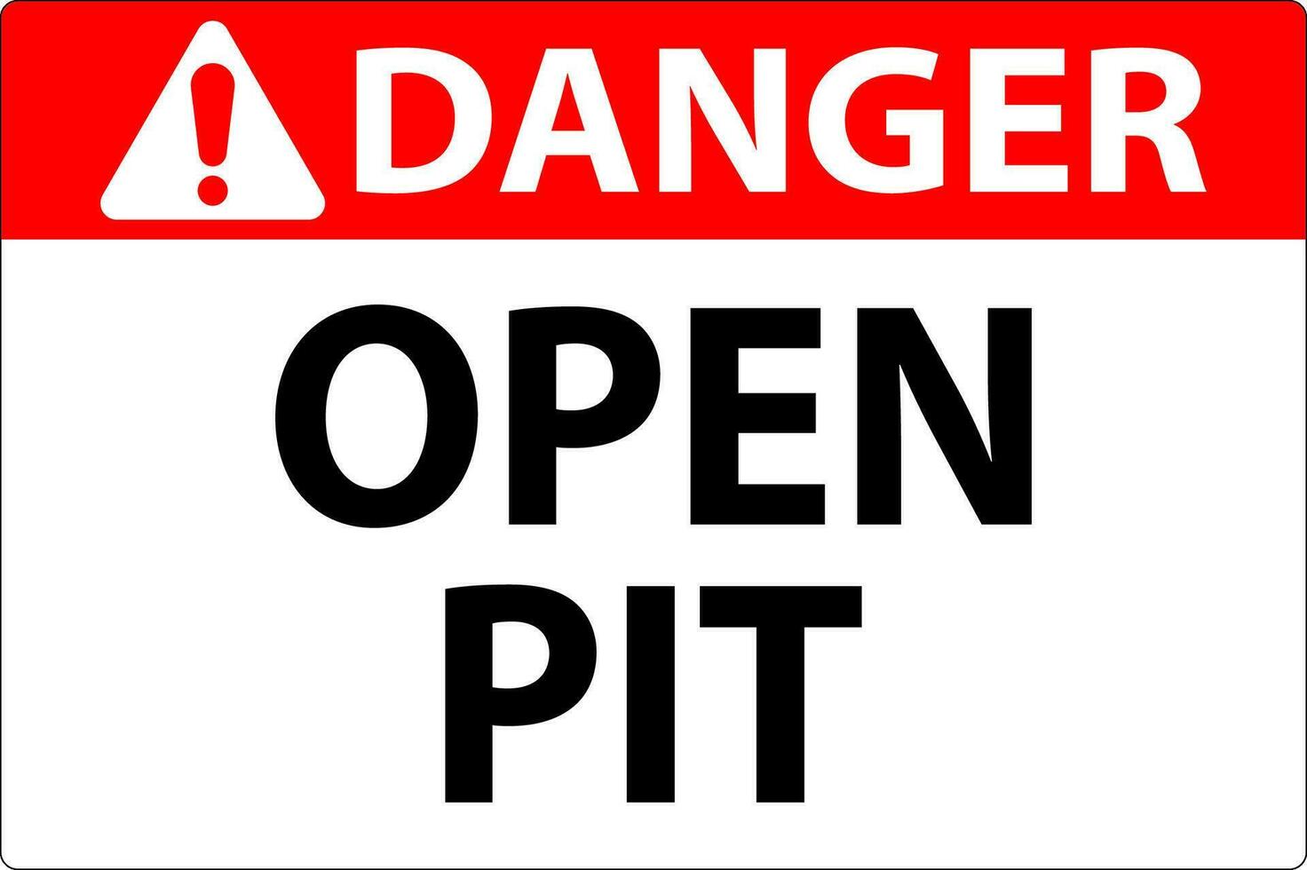 Gevaar teken Open pit vector