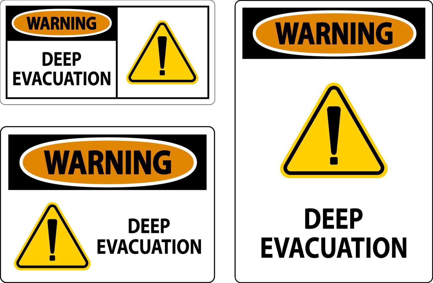 waarschuwing teken diep evacuatie vector