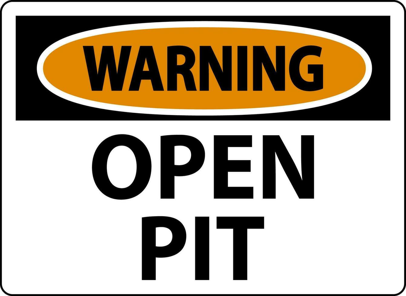 waarschuwing teken Open pit vector