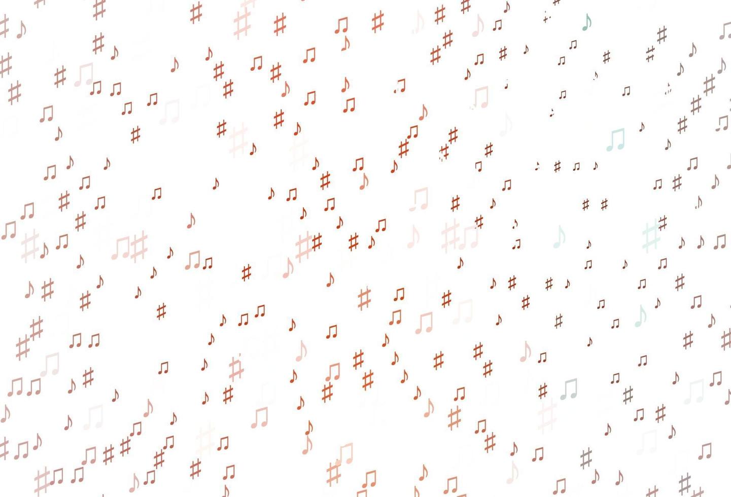 lichtrode vectorachtergrond met muzieksymbolen. vector