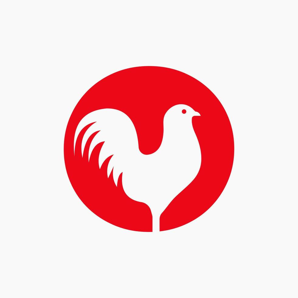 brief O gevogelte logo met kip symbool. haan logo, kip zucht sjabloon vector