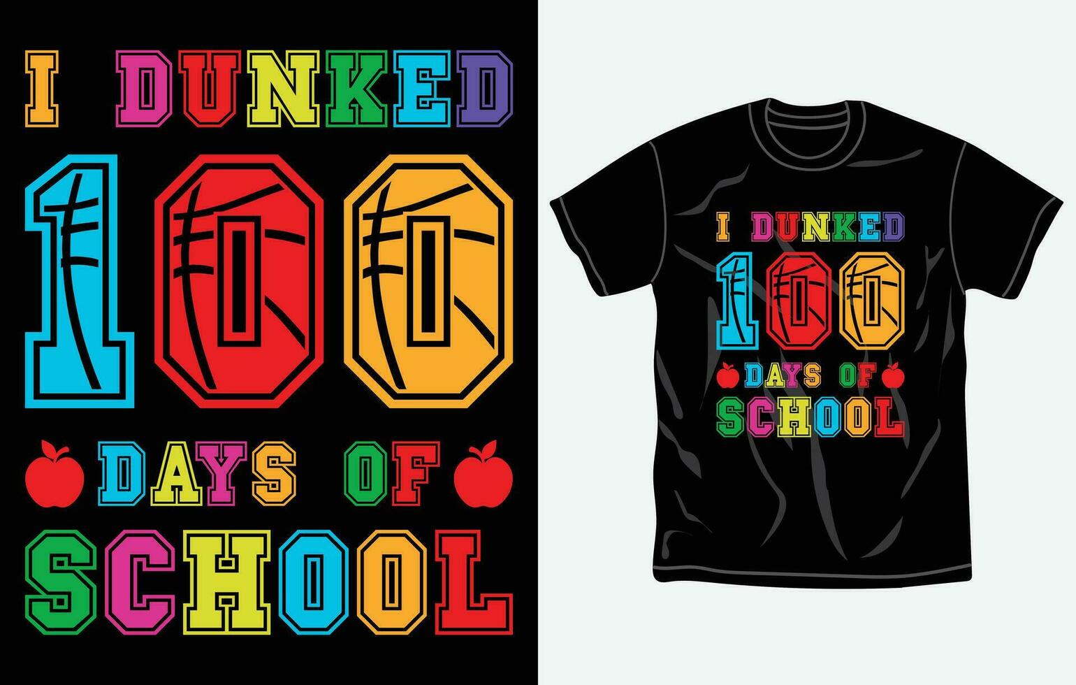 ik ondergedompeld 100 dagen van school- t-shirt ontwerp, typografie, slogan. vector