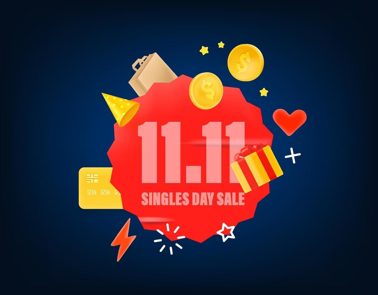 11 november singles day sale banner vector