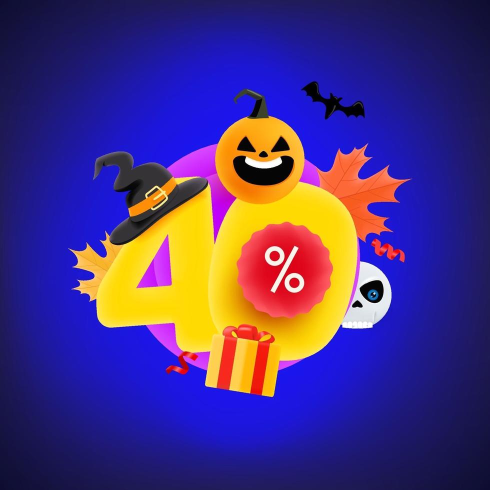 halloween verkoop. verkoop tot 40 procent banner vector