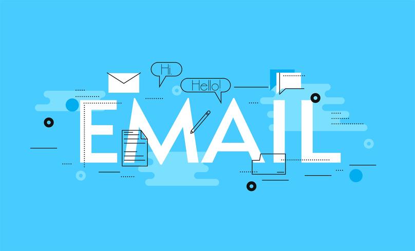 Infogradic lijn e-mailen. Platte vectorillustratie vector