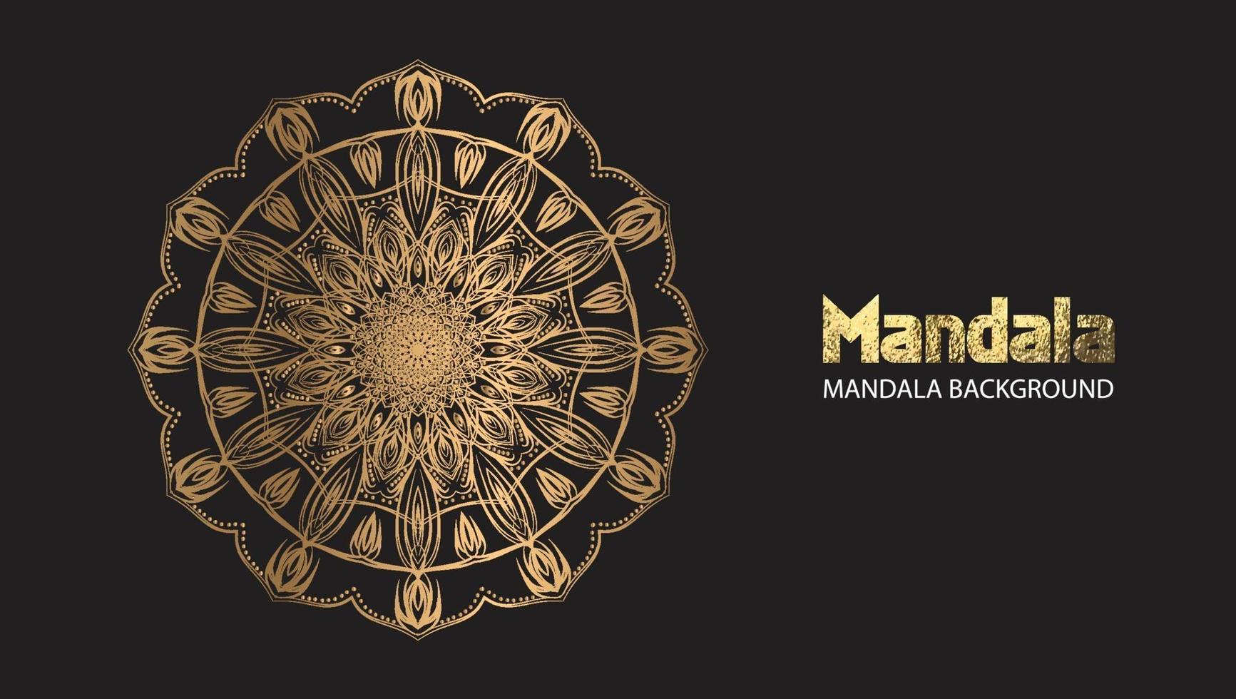 mandala ontwerp mandala vector ronde luxe design gouden borstel tekst.