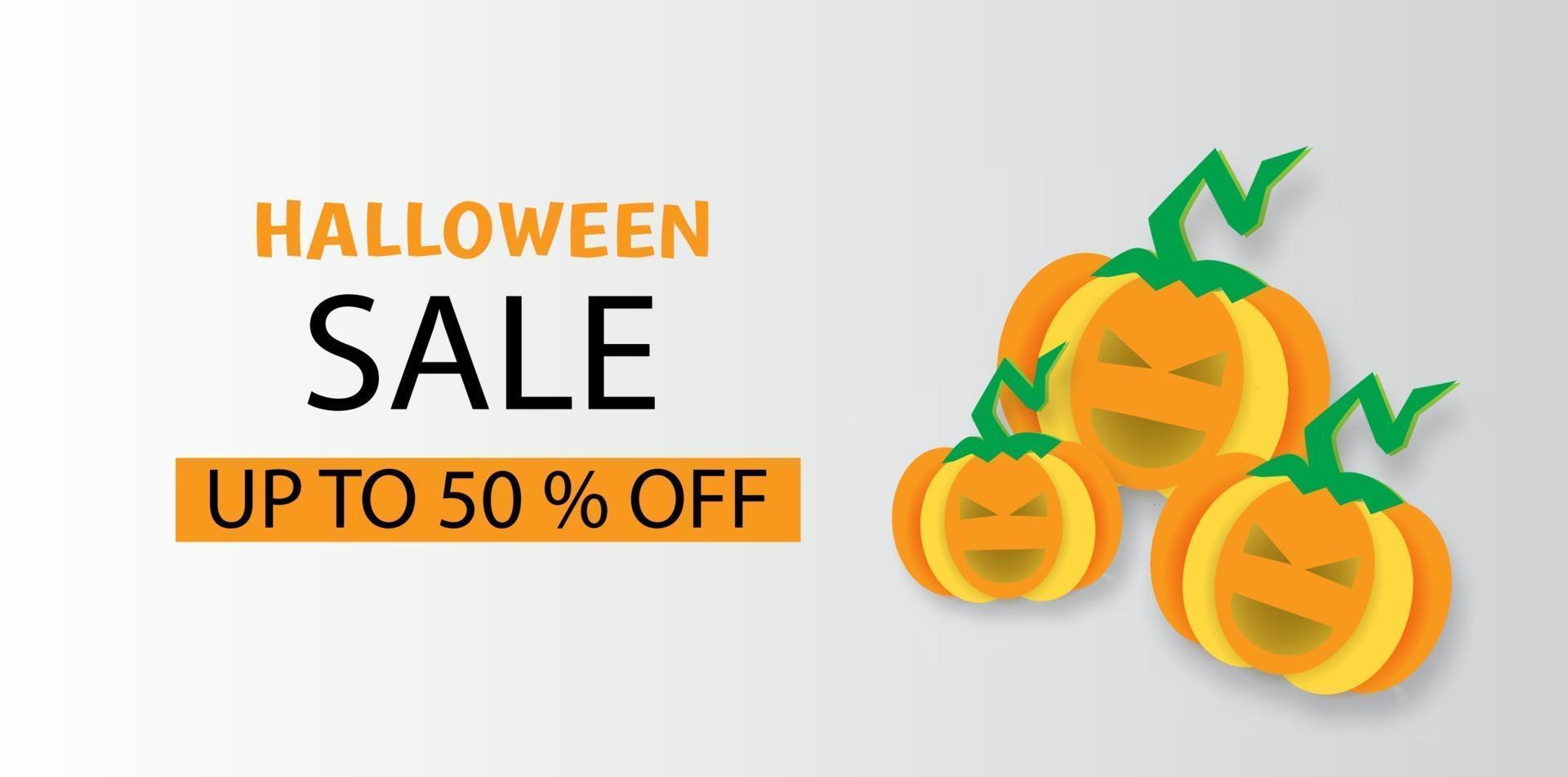 happy halloween banner in papier gesneden stijl vector