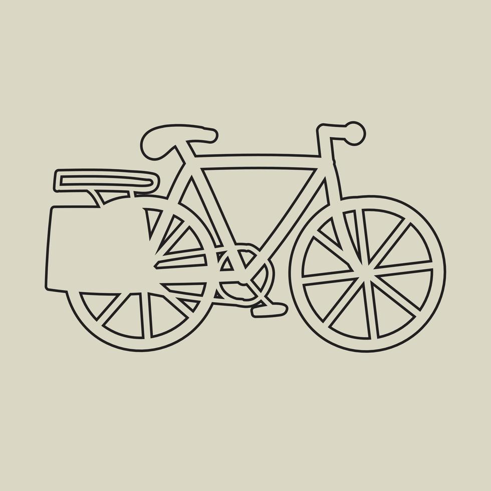 doodle uit de vrije hand schets tekening van een fiets plat ontwerp. vector