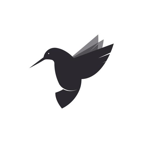 Hummingbird-logo. Illustratie van een vogelsoort violetears Colibri. Platte vectortekening van een dierenvlieg. vector