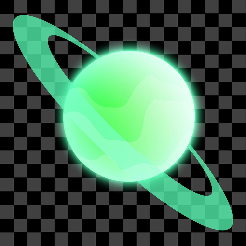 groene planeet geïsoleerde vectorillustratie met glanzend gloedeffect vector