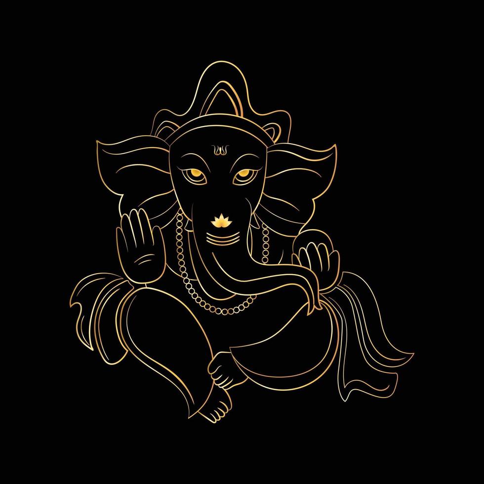 ganpati geïllustreerd op geïsoleerde achtergrond. gelukkig gnaesh chaturthi. vector