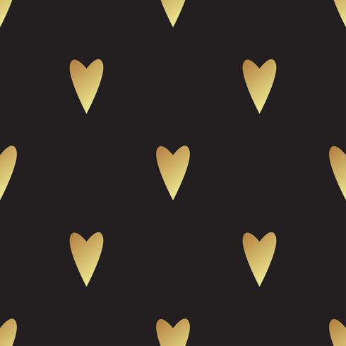 Naadloos gouden patroon met harten vector