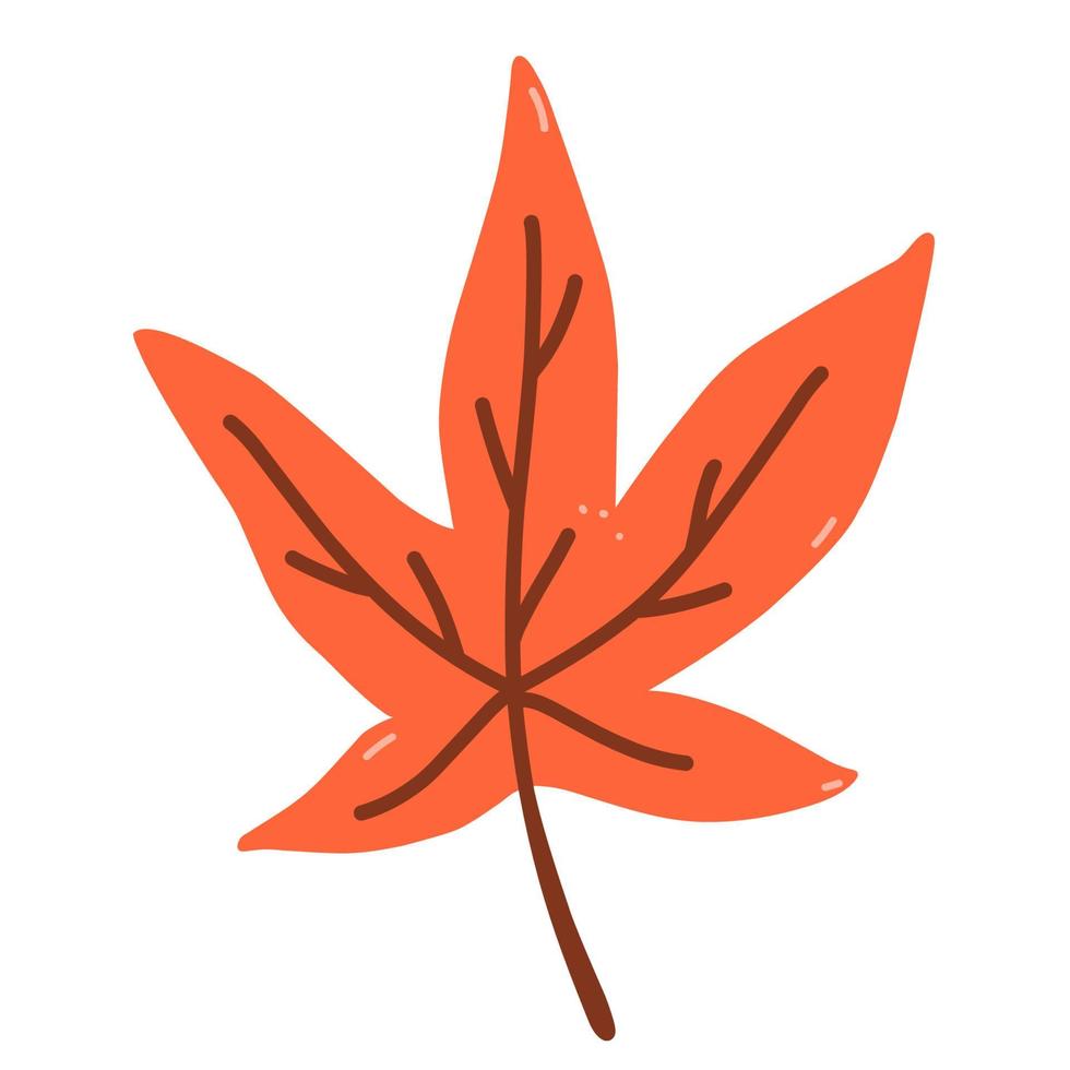 herfst oranje blad geïsoleerd op een witte achtergrond vector