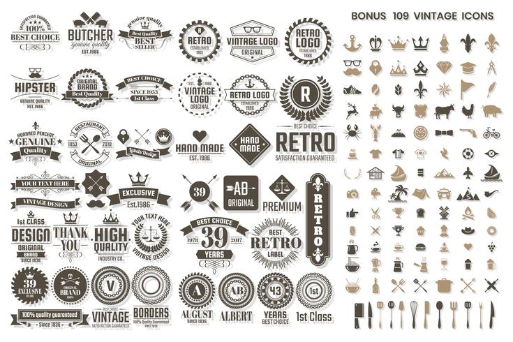 Vintage Retro Vector Logo voor banner