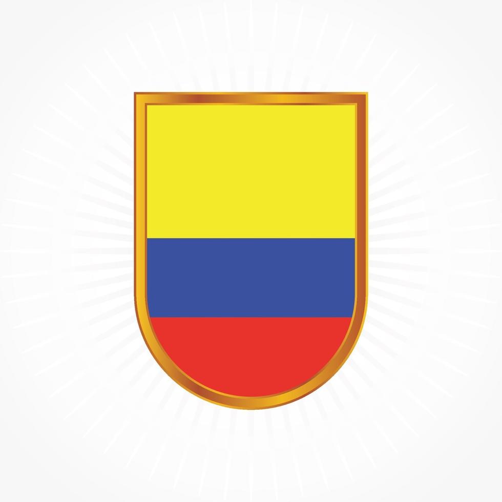 colombia vlag vector met schild frame