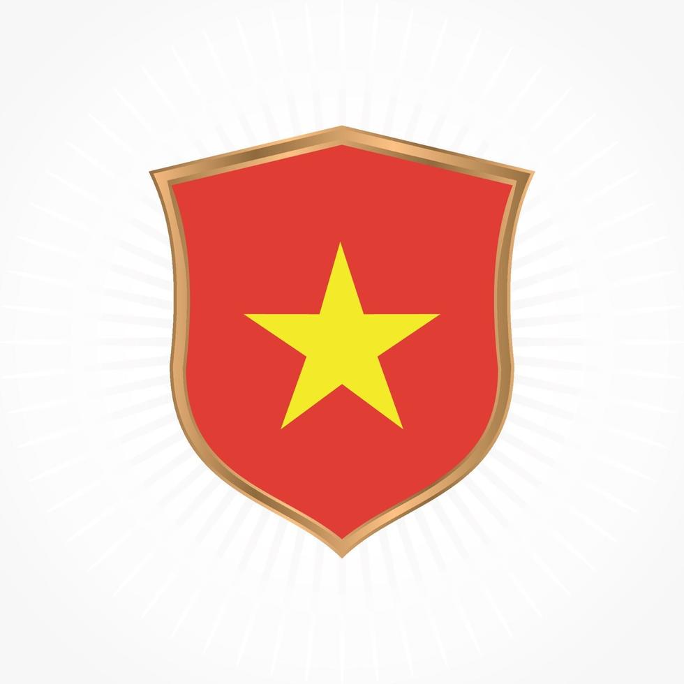 vietnam vlag vector met schild frame