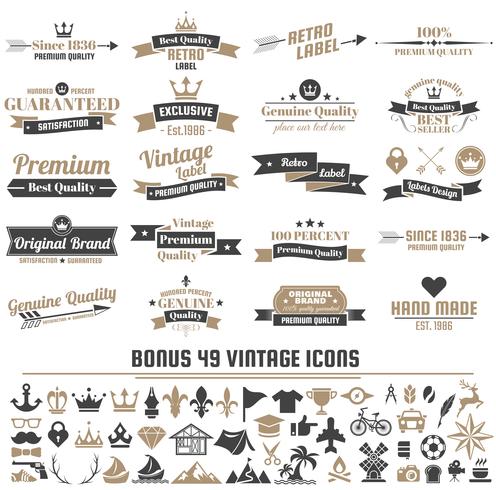 Vintage Retro Vector Labels voor banner