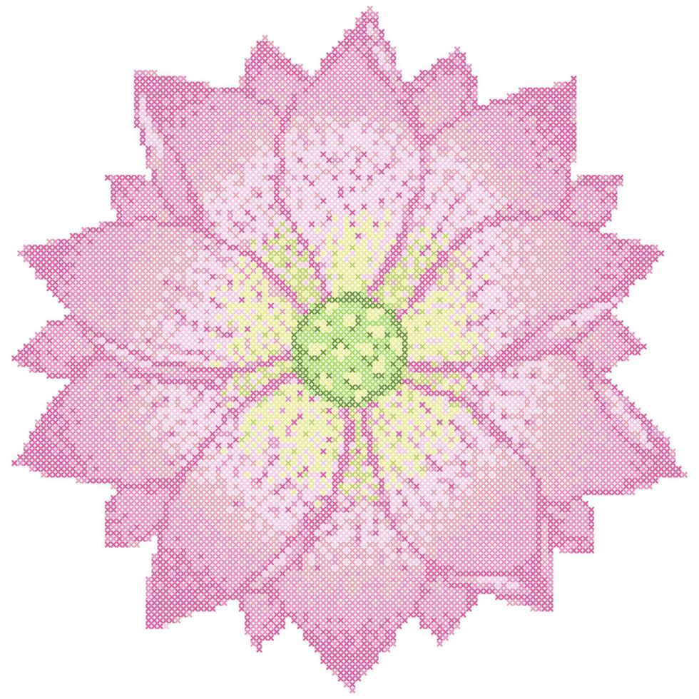 kruissteek lotus vector