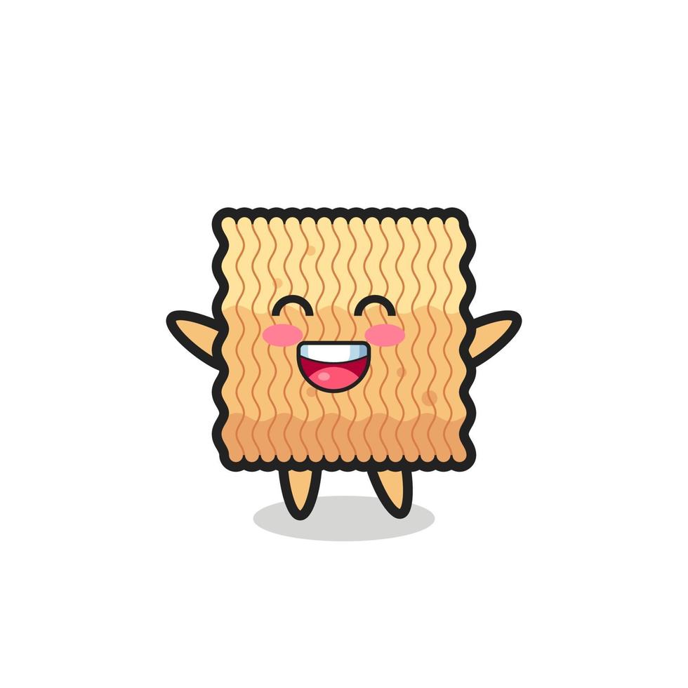 happy baby raw instant noodle stripfiguur vector