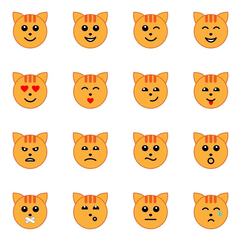 emotionele kattengezicht pictogrammen vector