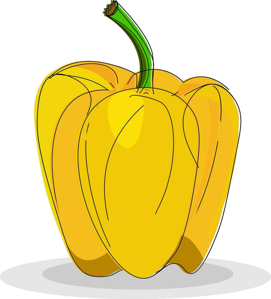 clip art van geel klok pepercapsicum, vector of kleur illustratie.