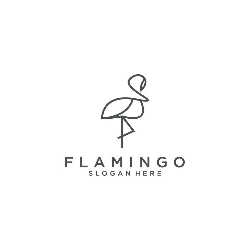 flamingo gemakkelijk modern logo ontwerp vector