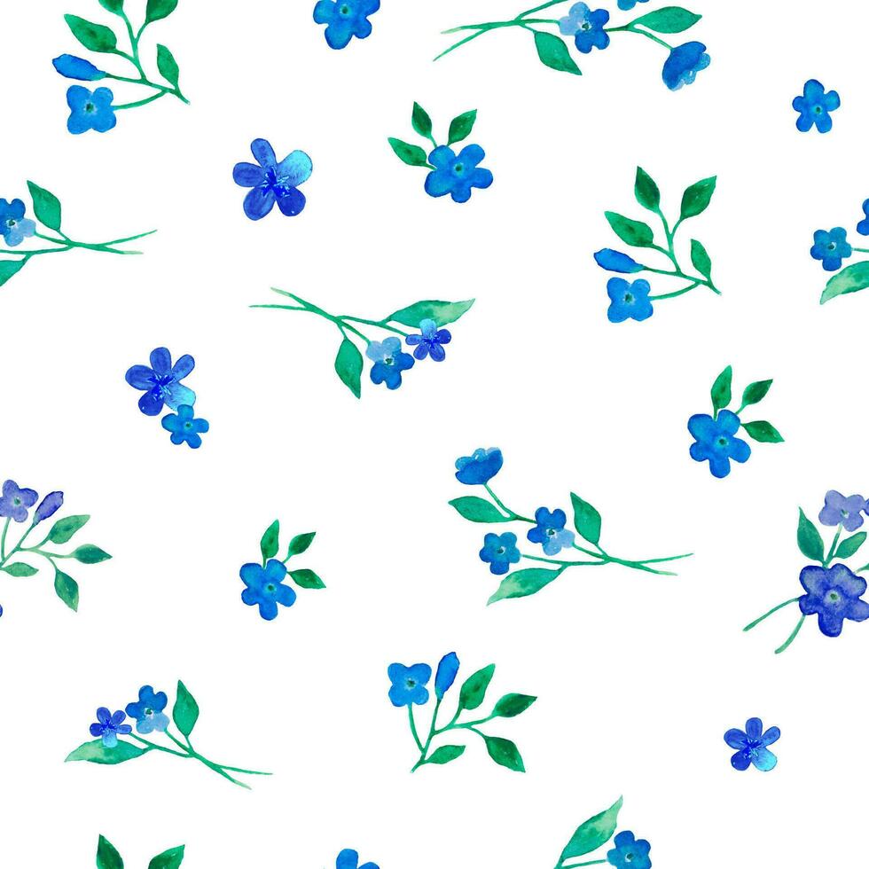 waterverf naadloos patroon. hand- getrokken bloemen illustratie geïsoleerd Aan wit achtergrond.. vector eps.