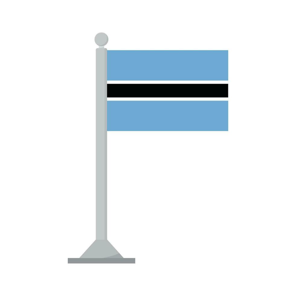 vlag van botswana Aan vlaggenmast geïsoleerd vector