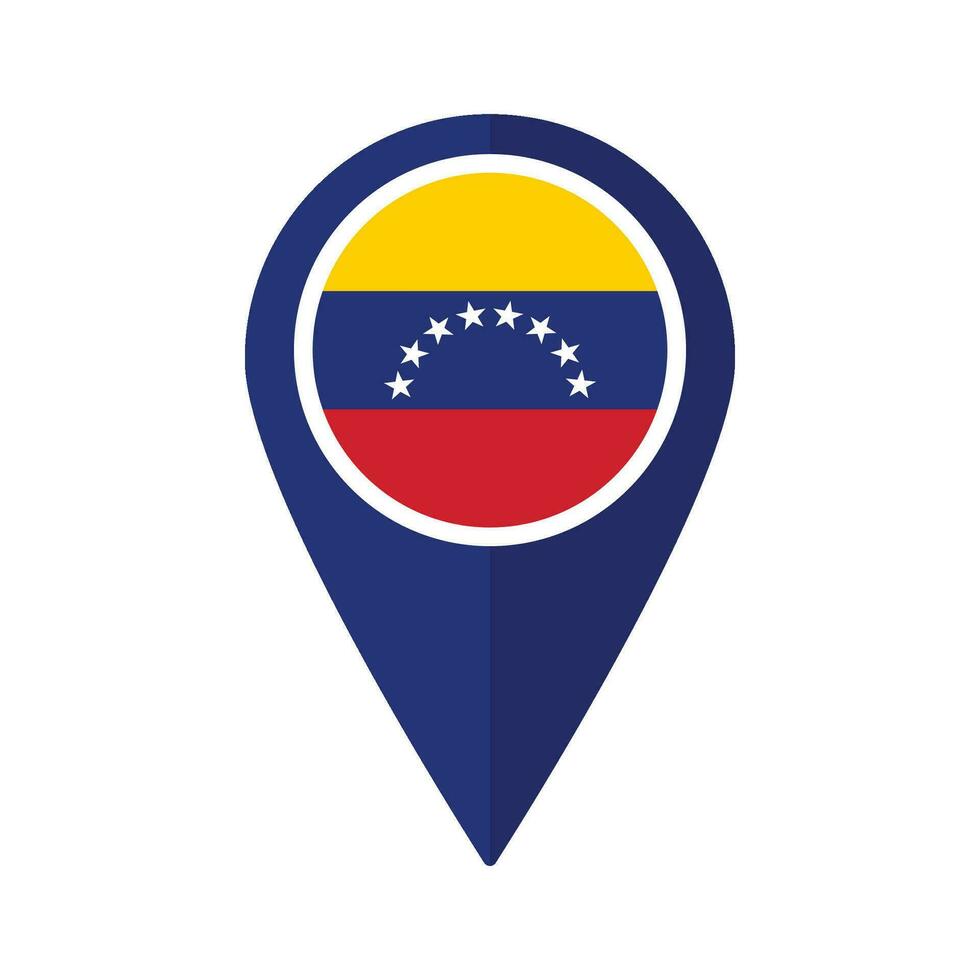 vlag van Venezuela vlag Aan kaart nauwkeurig icoon geïsoleerd blauw kleur vector