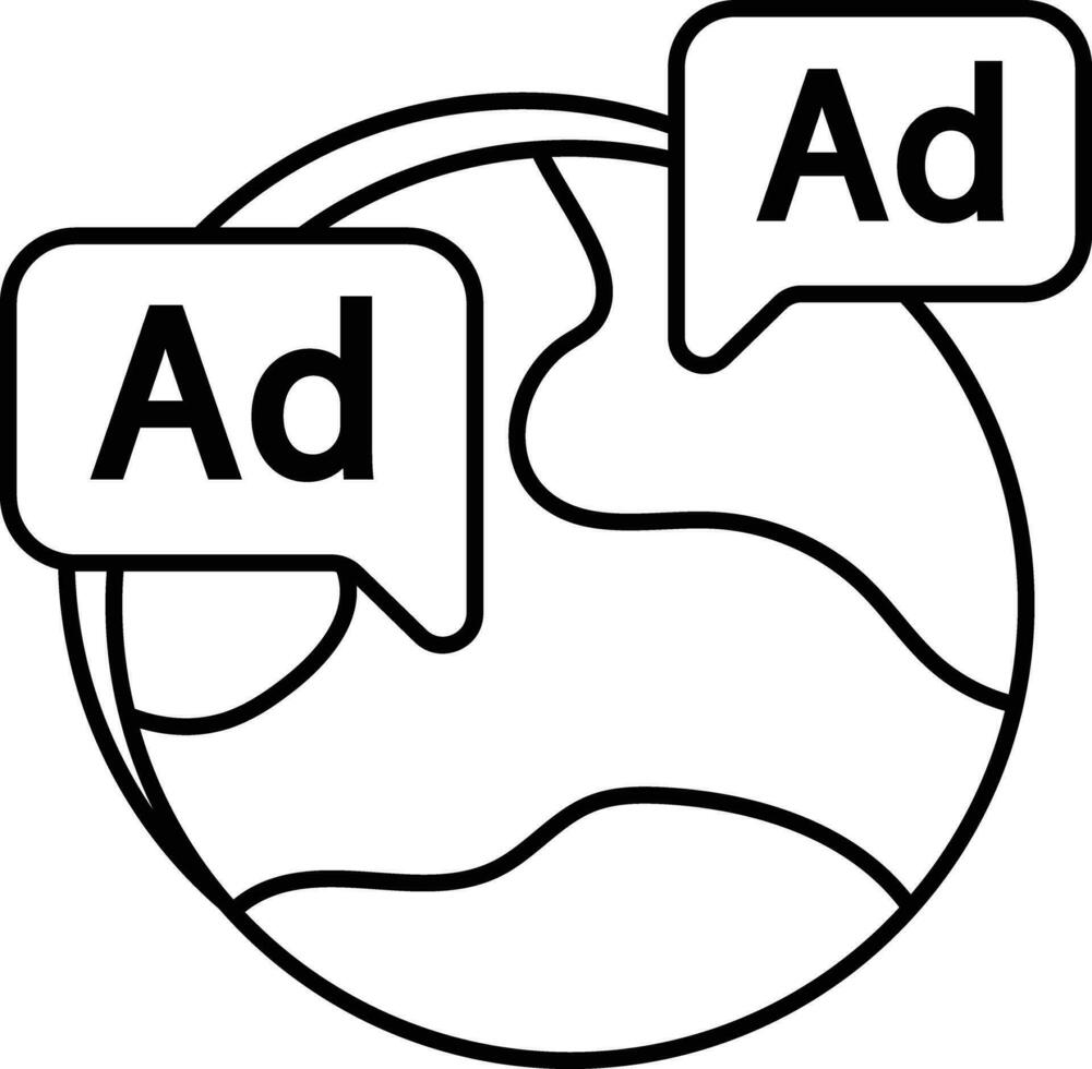 globaal advertenties lijn pictogrammen ontwerp stijl vector