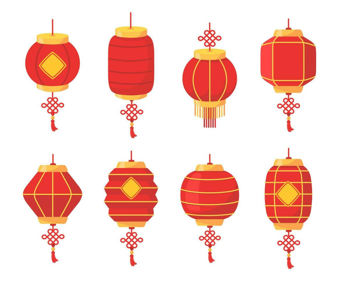 Chinese rood lantaarn voor decoratie gedurende Chinese nieuw jaar festival vector