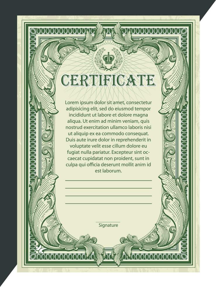 certificaat en wijnoogst grens ontwerp vector