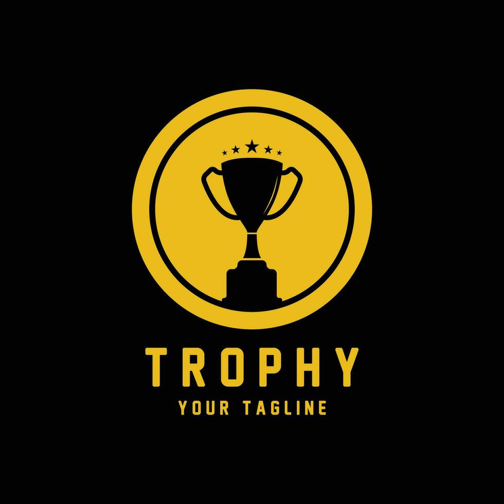 trofee logo ontwerp, prijs winnaar kampioenschap trofee vector, succes merk vector