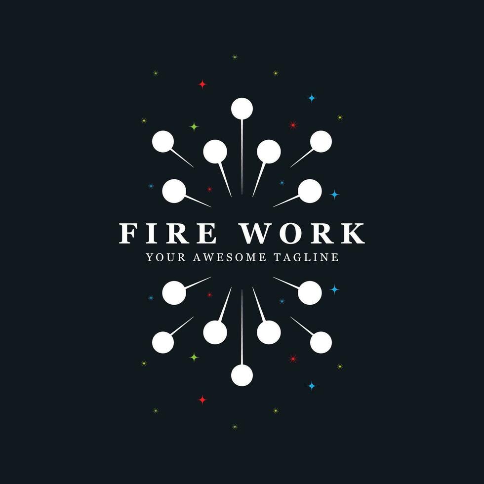 vuurwerk logo vector icoon illustratie ontwerp