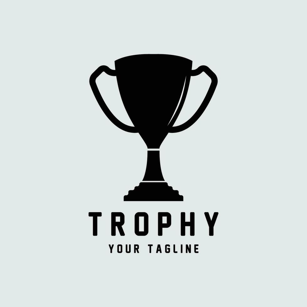 trofee logo ontwerp, prijs winnaar kampioenschap trofee vector, succes merk vector