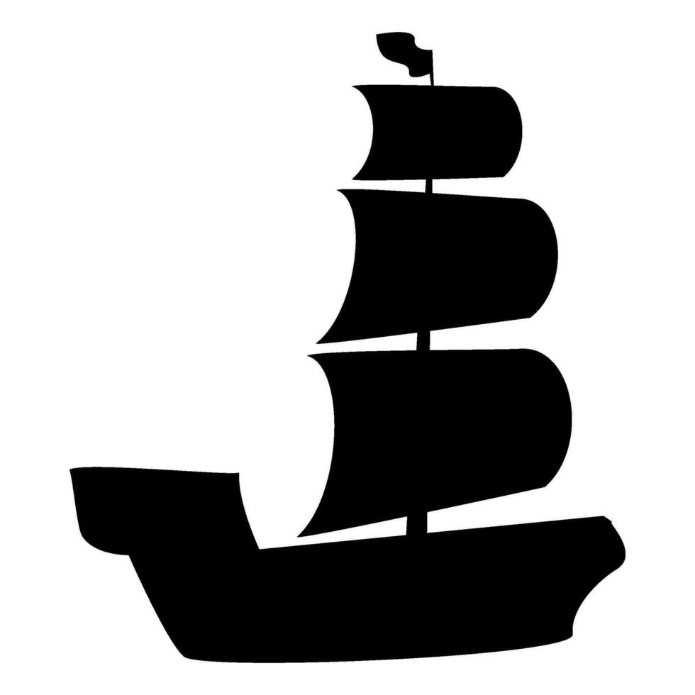 gelukkig dankzegging houten boot zeilen silhouet vector