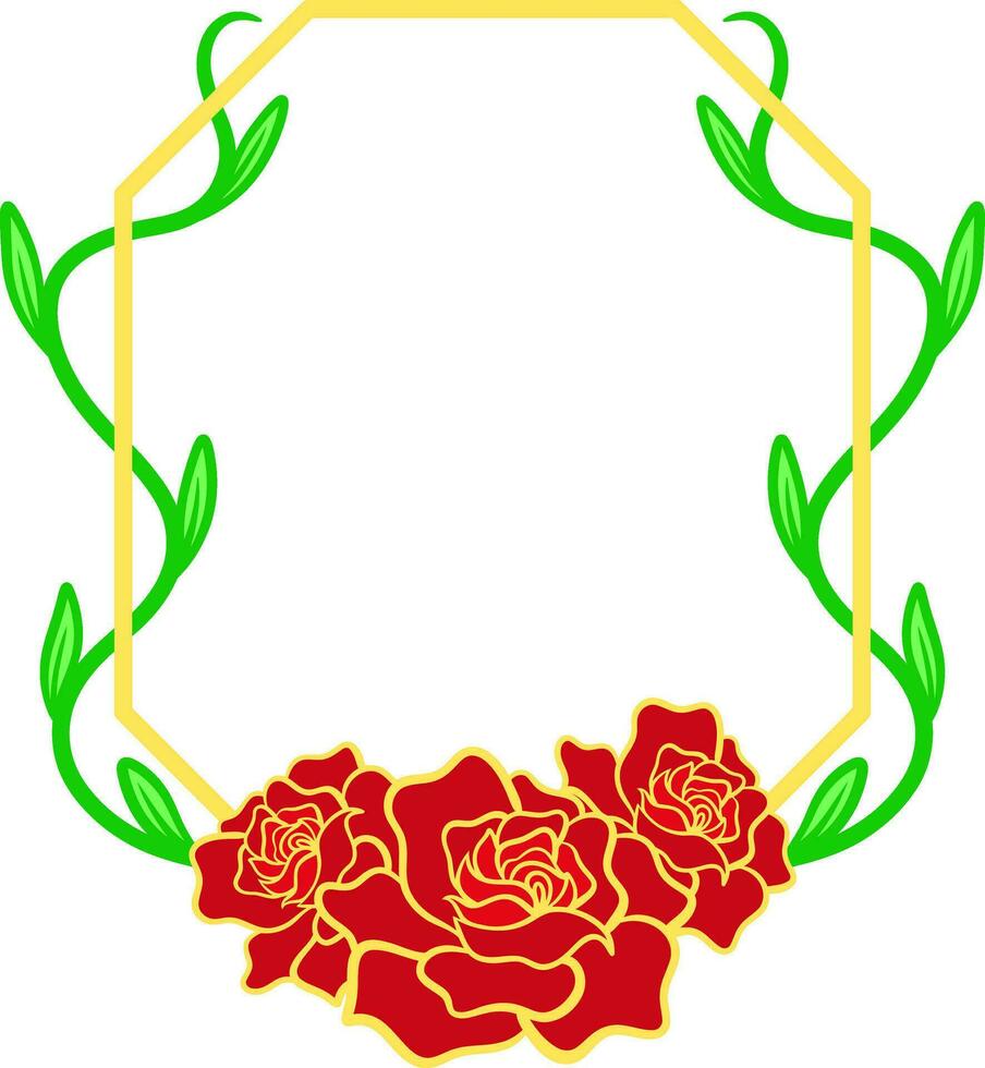 roos bloemen kader vector