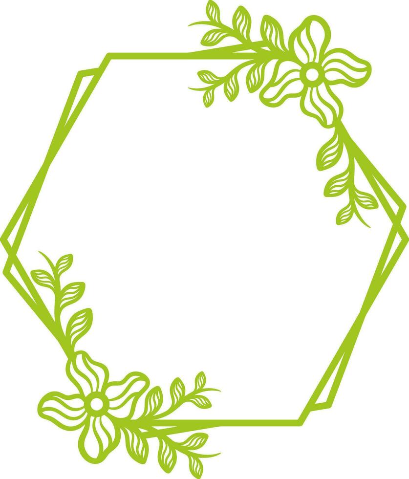 zeshoekig bloemen kader voor bruiloft. vector