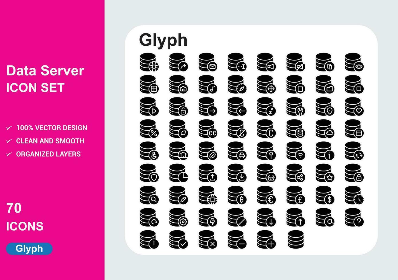 gegevens server glyph helling vector