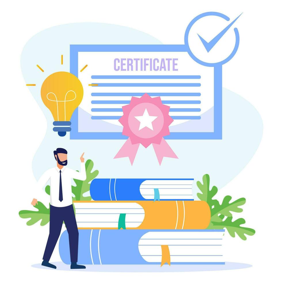 illustratie vector grafisch tekenfilm karakter van certificaat